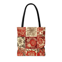 Red and Brown Florals Fall Vibes Tote Bag!