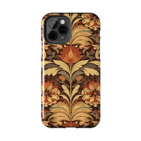 Creamy Brown Floral Fall Vibes Tough Phone Cases!