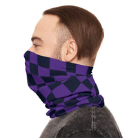 Black and Dark Purple Plaid Lightweight Neck Gaiter! 4 Sizes Available! Free Shipping! UPF +50! Great For All Outdoor Sports!