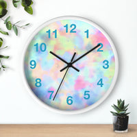 Boho Rainbow Blue Tie Dye Wall Clock! Perfect For Gifting! Free Shipping!!!