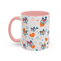 Coffee Mug - Fox Heart Medley Valentines Day Mug (11, 15oz)