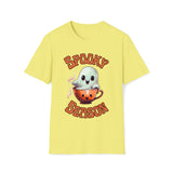 Spooky Season Little Ghost in a coffee Cup Halloween Unisex Graphic Tees! Fall Vibes!