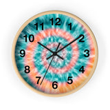 Boho Teal Tie Dye Print Wall Clock! Perfect For Gifting! Free Shipping!!! 3 Colors Available!