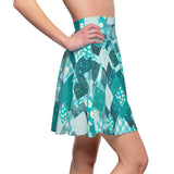 Boho Teal Patchwork Women's Skater Skirt! Free Shipping!