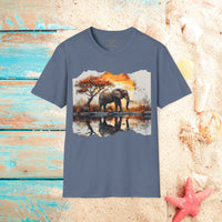 Elephant Golden Hour Unisex Graphic Tees! Summer Vibes! All New Heather Colors!!! Free Shipping!!!