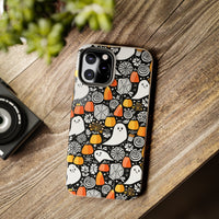 Spider Webs and Candy Corn Little Ghost Halloween Tough Phone Cases! Fall Vibes!