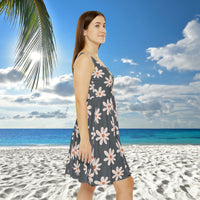 Grey Daisy's Print Women's Fit n Flare Dress! Free Shipping!!! New!!! Sun Dress! Beach Cover Up! Night Gown! So Versatile!