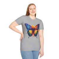 Spring Rainbow Butterfly Unisex Graphic Tees! Spring Vibes! All New Heather Colors!!! Free Shipping!!!