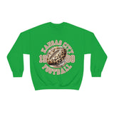 Kansas City Football Leopard Print Football Unisex Heavy Blend Crewneck Sweatshirt! Football Season!