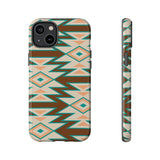 Teal and Brown Aztec Tough Cases! Cellphone Cases! Multiple Sizes Available! Apple iPhone, Samsung Galaxy, and Google Pixel devices!