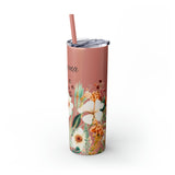 Custom Name Personalized Botanical Garden Tumblers Skinny Tumbler with Straw, 20oz! Multiple Colors Available!