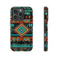 Turquoise Aztec Tough Cases! Cellphone Cases! Multiple Sizes Available! Apple iPhone, Samsung Galaxy, and Google Pixel devices!