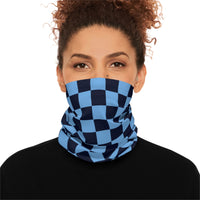 Black and Light Blue Plaid Lightweight Neck Gaiter! 4 Sizes Available! Free Shipping! UPF +50! Great For All Outdoor Sports!