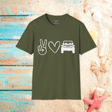 Peace, Love, All Terrain Adventure Unisex Graphic Tees! Summer Vibes! All New Heather Colors!!! Free Shipping!!!