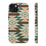 Teal and Brown Aztec Tough Cases! Cellphone Cases! Multiple Sizes Available! Apple iPhone, Samsung Galaxy, and Google Pixel devices!