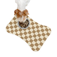 Chocolate and Cream Plaid Pet Feeding Mats! Dog and Cat Shapes! Foxy Pets! Free Shipping!!!
