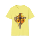 1 Dragonfly Cross Sunflower Unisex Graphic Tees! Halloween! Fall Vibes!