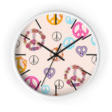 Retro Pastel Peace Signs Print Wall Clock! Perfect For Gifting! Free Shipping!!! 3 Colors Available!