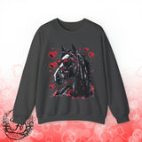 Valentines Day Black Horse Red Hearts Edition Unisex Sweatshirt! Retro! Free Shipping!!!