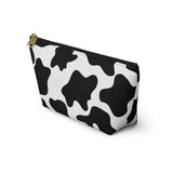 White and Black Cow Print Travel Accessory Pouch, Check Out My Matching Weekender Bag! Free Shipping!!!