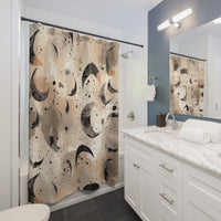 Beige Smoke Floral Crescent Moon Shower Curtains!