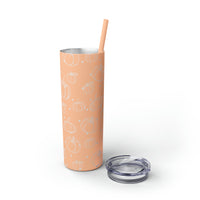 Polka Dot Pumpkin Thanksgiving Fall Vibes Skinny Tumbler with Straw, 20oz! Multiple Colors Available!