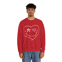 Valentines Day Heart Smiley Star Eye Unisex Sweatshirt! Retro! Plus Sizes Available!