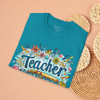 The Teacher Floral School Bus Unisex Graphic Tees! All New Heather Colors!!! Free Shipping!!! Back To School!