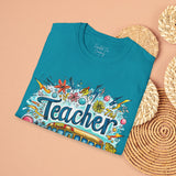 The Teacher Floral School Bus Unisex Graphic Tees! All New Heather Colors!!! Free Shipping!!! Back To School!