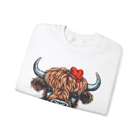 Valentines Day Highlander Cow Love Unisex Sweatshirt! Retro! Plus Sizes Available!