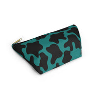 Teal Blue Cow Print Travel Accessory Pouch, Check Out My Matching Weekender Bag! Free Shipping!!!