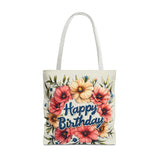 Happy Birthday Floral Tote Bag! Re-use/Re-cycle!