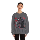 Valentines Day Black Horse Red Hearts Edition Unisex Sweatshirt! Retro! Free Shipping!!!