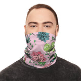 Pink Cactus Quilt Print Lightweight Neck Gaiter! 4 Sizes Available! Free Shipping! UPF +50! Great For All Outdoor Sports!