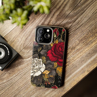 White and Red Roses Gothic Inspired Halloween Tough Phone Cases! Fall Vibes!