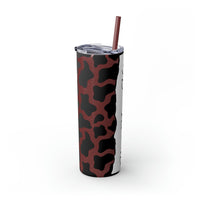 Custom Personalized Cow Printed Skinny Tumbler with Straw, 20oz! Multiple Colors!