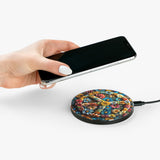 Hippie Peace Sign Floral Retro Wireless Phone Charger! Free Shipping!!!