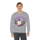 Creep it Real Skate Boarding Retro Ghost Unisex Heavy Blend Crewneck Sweatshirt! Halloween! Fall Vibes!