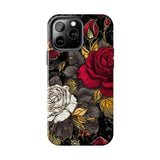 White and Red Roses Gothic Inspired Halloween Tough Phone Cases! Fall Vibes!