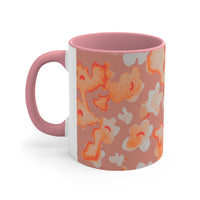 Boho Orange Florals Accent Coffee Mug, 11oz! Free Shipping! Great For Gifting! Lead and BPA Free!