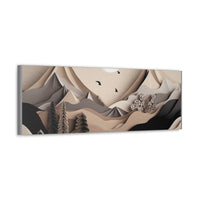 Western/Boho Mountain Scenery in Blacks and Browns Canvas Gallery Wraps!