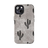 Grey Acid Wash Cactus Western Tough Phone Cases!