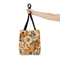 Golden Denim Florals Fall Vibes Tote Bag!