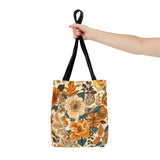 Golden Denim Florals Fall Vibes Tote Bag!