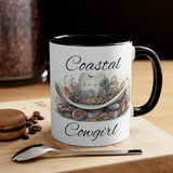 Coastal Cowgirl White Hat Accent Coffee Mug, 11oz! Multiple Colors Available!