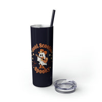 Boot Scootin Spooky Retro Ghost Printed Skinny Tumbler with Straw, 20oz! Multiple Colors! Halloween!