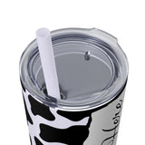 Custom Personalized Cow Printed Skinny Tumbler with Straw, 20oz! Multiple Colors!