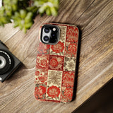 Royal Red Floral Fall Vibes Tough Phone Cases!