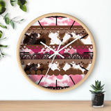 Western Pink Cow Print Wall Clock! Perfect For Gifting! Free Shipping!!! 3 Colors Available!