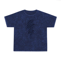 Checkered Lightning Bolt Distressed Unisex Mineral Wash T-Shirt! New Colors! Free Shipping!!!